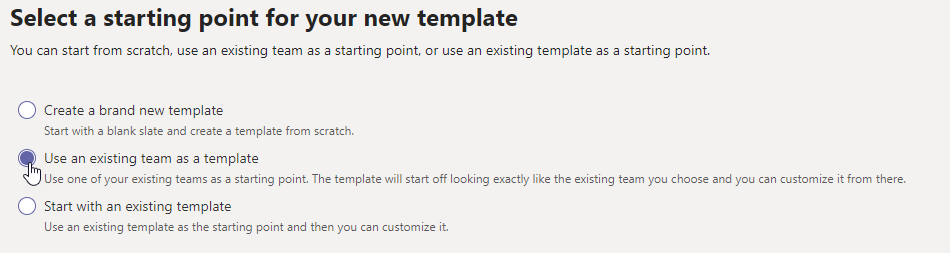 Teams Create Teams Templates