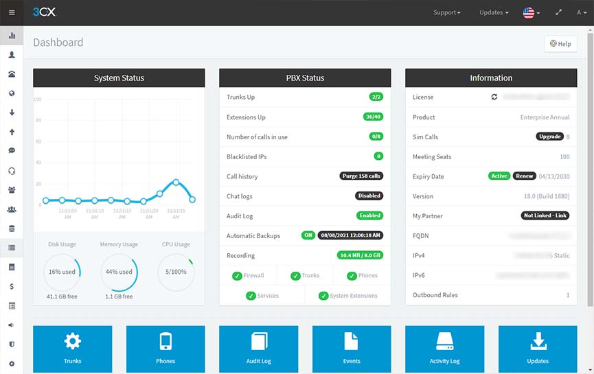 3CX Admin console